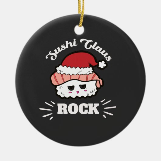 かわいいすしクリスマス セラミックオーナメント (正面)