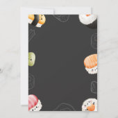 かわいいすし刺身キッズボーイガールアダルト誕生日 招待状 (裏面)