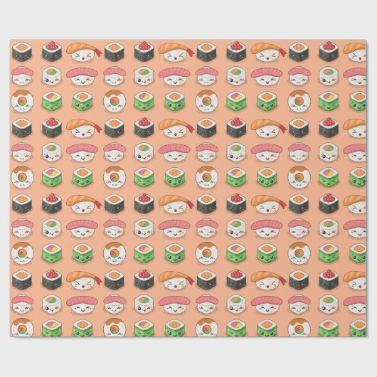 かわいいすし包み紙 ラッピングペーパー (フラット)