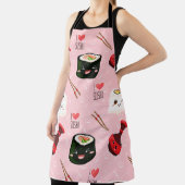 かわいいすし柄ライトピンク エプロン (インサイチュ)