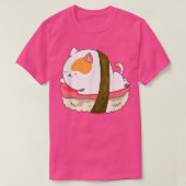 かわいいすし猫かわいいアニメ猫動物ペットジャパン Tシャツ (デザイン正面)