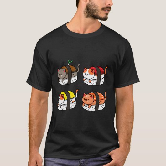 かわいいすし猫すし Tシャツ (正面)