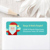 かわいいすてきなサンタクロースのクリスマスの漫画 ラベル (インサイチュ)