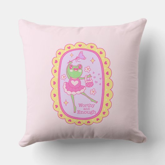 かわいいすてきカエル – 価値と十分 クッション (裏面)