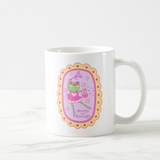 かわいいすてきカエル – 価値と十分 コーヒーマグカップ (右)