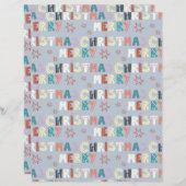 かわいいすてきクリスマスクラップブック紙 (正面/裏面)