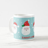 かわいいすてきサンタがミントに頭を下げる コーヒーマグカップ (正面左)