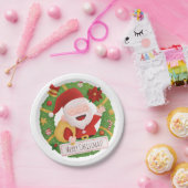 かわいいすてきサンタクロースクリスマスリースパーティー用品 ペーパープレート (パーティー)