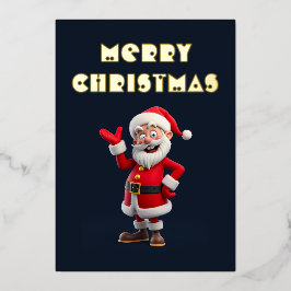 かわいいすてきサンタメリークリスマスパーソナライズされた 箔シーズンカード