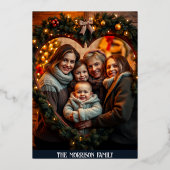 かわいいすてきサンタメリークリスマスパーソナライズされた 箔シーズンカード (裏面)