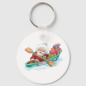 かわいいすてきマンガのサンタクロースをボートで キーホルダー (正面)