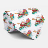 かわいいすてきマンガのサンタクロースをボートで ネクタイ (ロール)