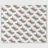 かわいいすてきマンガのサンタクロースをボートで ラッピングペーパー (フラット)