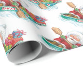 かわいいすてきマンガのサンタクロースをボートで ラッピングペーパー (ロールコーナー)