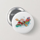 かわいいすてきマンガのサンタクロースをボートで 缶バッジ (正面&裏面)