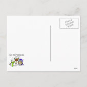 かわいいすてき雪だるまとペンギンクリスマス シーズンポストカード (裏面)