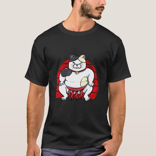 かわいいすもうのさいしょうのねこパジャマ Tシャツ (正面)
