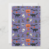 かわいいそして不気味なハロウィンの黒板 招待状 (裏面)