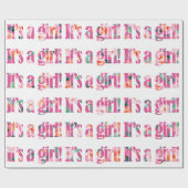 かわいいそれは女の子|淡い色のなマゼンタの花パターンです ラッピングペーパー (フラット)