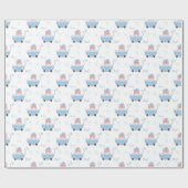 かわいいそれは男の子のベビーシャワーの包装紙です ラッピングペーパー (フラット)