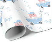 かわいいそれは男の子のベビーシャワーの包装紙です ラッピングペーパー (ロールコーナー)