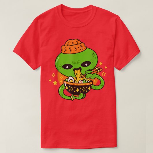 かわいいたこラーメン日本のアニメオタク Tシャツ (デザイン正面)