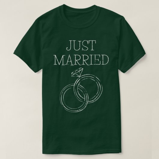 かわいいたった今結婚しました新郎新婦ラブリーカップルMatc Tシャツ (デザイン正面)