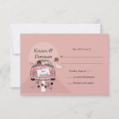 かわいいたった今結婚しましたRSVP 出欠カード (正面)