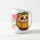 かわいいだるまたぬきまねきねこ コーヒーマグカップ (正面右)