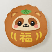 かわいいだるまたぬき ラウンドクッション (裏面)