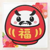 かわいいだるま ガラスコースター (正面)