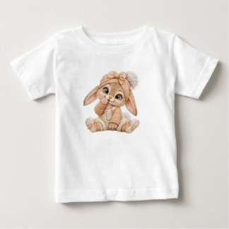 かわいいちびうさぎの赤ちゃんTシャツ ベビーTシャツ
