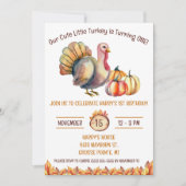 かわいいちびっこ turkey , 子どもたち, 誕生日パーティー 招待状 (正面)
