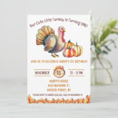 かわいいちびっこ turkey , 子どもたち, 誕生日パーティー 招待状 (スタンド正面)