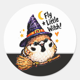 かわいいちびキャラのスズメのハロウィンメイカー ラウンドシール