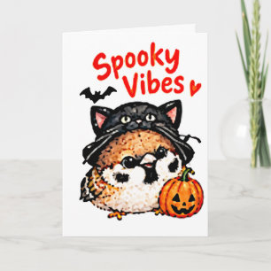 かわいいちびキャラのスズメのハロウィン カード