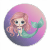 かわいいちびキャラの人魚ステッカー シール (正面)