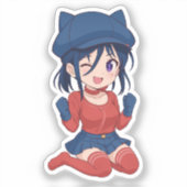 かわいいちびキャラのCappy Mita シール (正面)