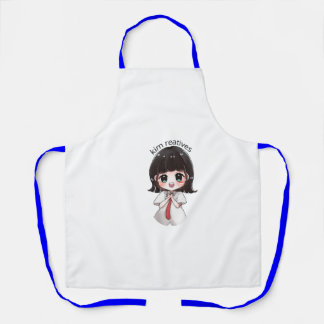 かわいいちびキャラアニメの女の子のキッチンエプロン エプロン