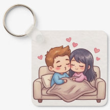 かわいいちびキャラアニメカップルデザイン