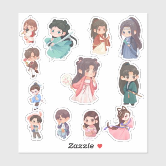 かわいいちびキャラステッカー シール (シート)