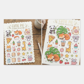 かわいいちびキャラステッカー パック シート 長方形シール