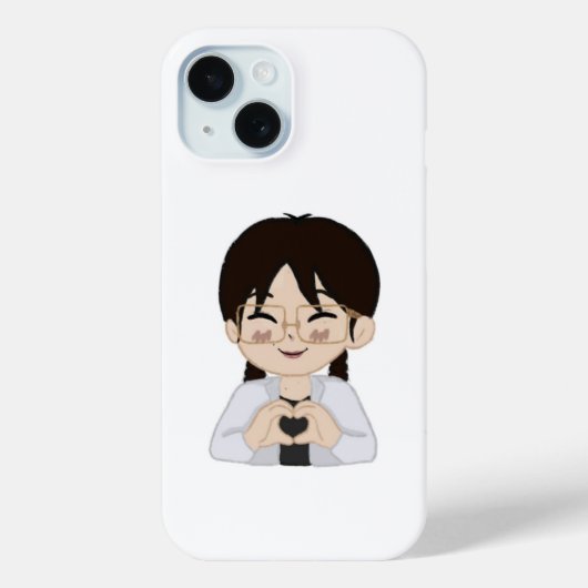 かわいいちびキャラハートハンドiPhoneケース Case-Mate iPhoneケース (裏面)