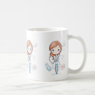 かわいいちびキャラ医者マグカップデザイン コーヒーマグカップ