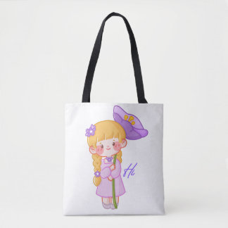 かわいいちびキャラ女子傘トートバッグ トートバッグ