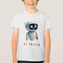 かわいいちびキャラ宇宙ロボット仲間 - シンプルなデジタルアート トライブレンドTシャツ