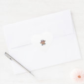 かわいいちびスロースケーター � かわいい面白いスケートボード ハートシール (封筒)