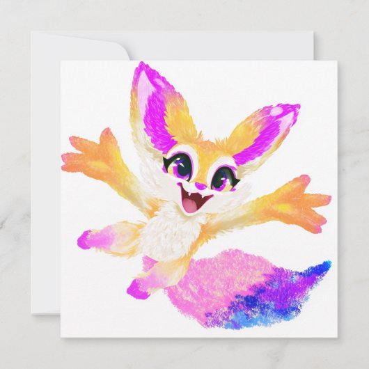 かわいいちびパーティーのマスコット 招待状 (正面)