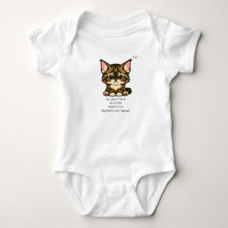 かわいいちびメインクーンの子猫ベビーボディスーツ ベビーボディスーツ