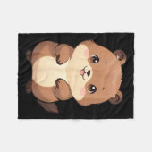 かわいいちびモグラ - Panfurware Llc フリースブランケット (正面(横))